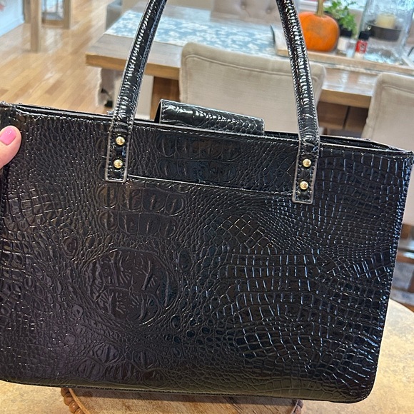 Vintage Anne Klein Black Crocodile-Embossed Tote - Picture 6 of 16